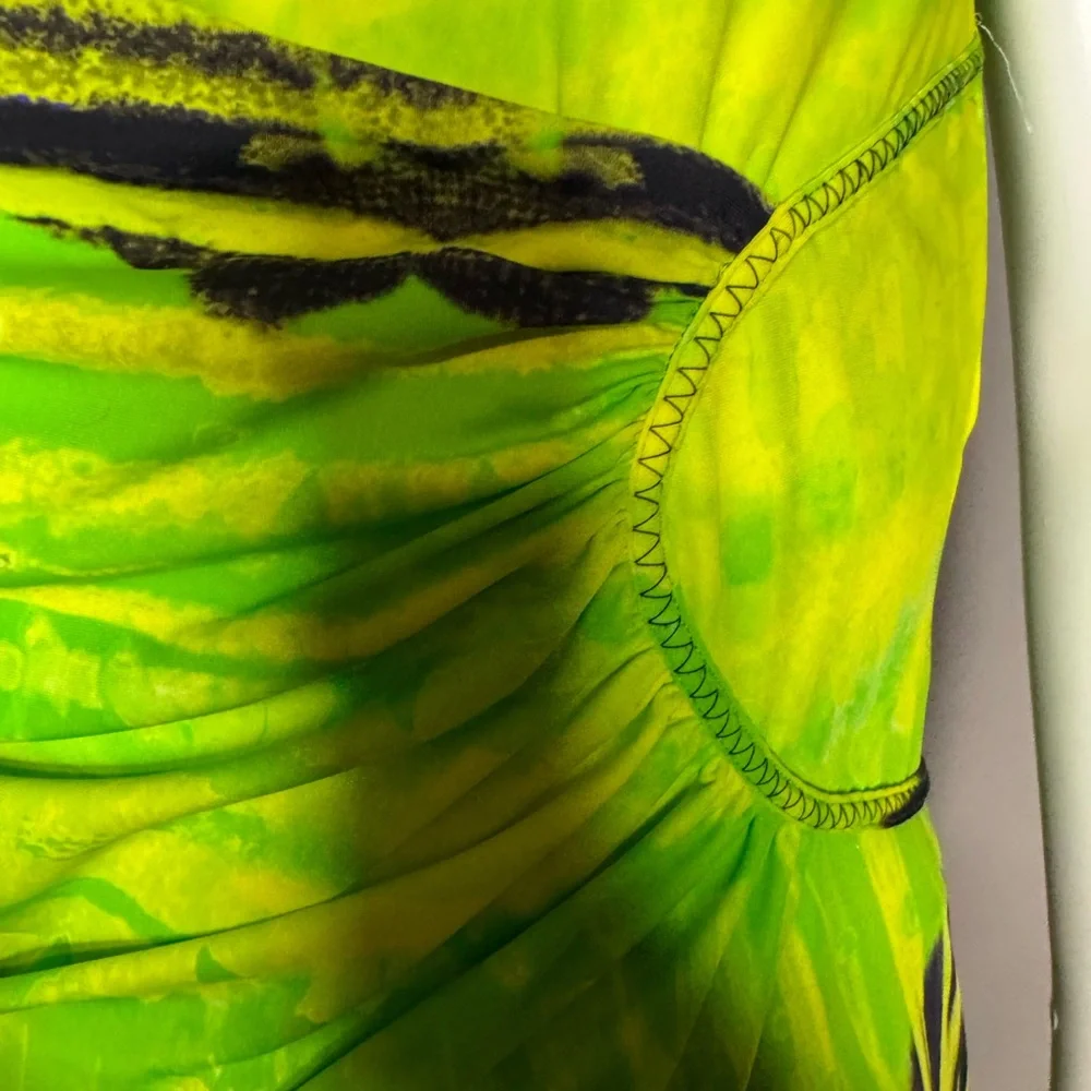 Roberto Cavalli  Lime and Black Animal Print Top - Picture 2 of 11